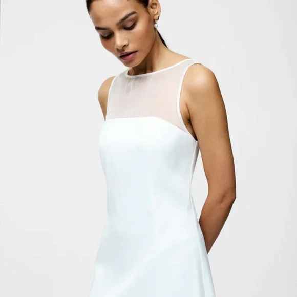 french connection white shirt dress French Connection Rhodes Poplin Shirt Knee Length Dress, Linen White